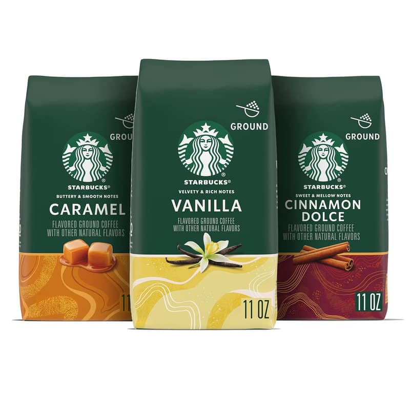 Starbucks Naturally Flavored Ground Coffee Variety Pack - 3 Bags