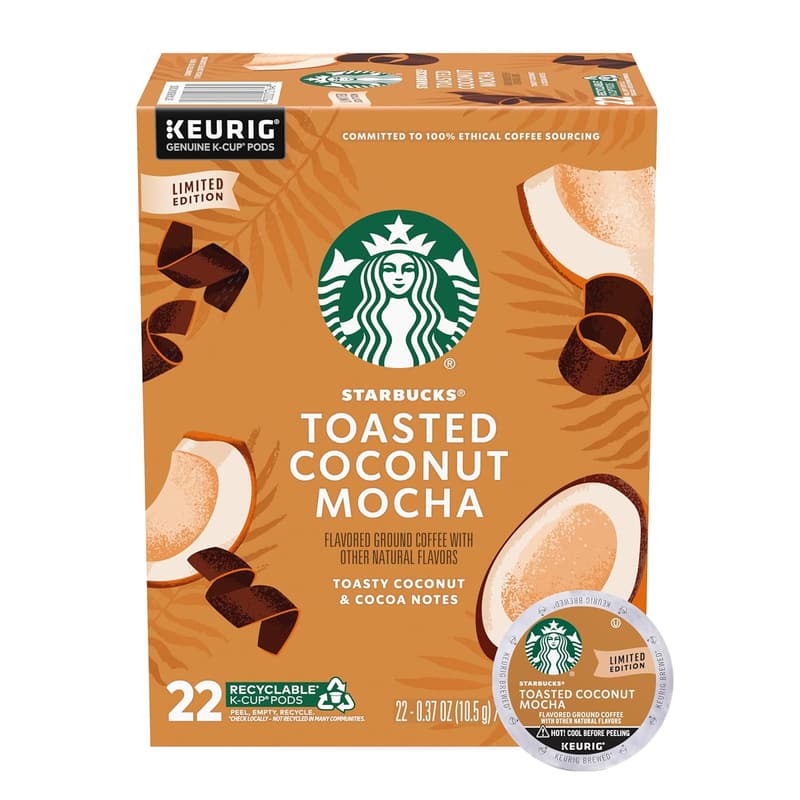 Toasted Coconut Mocha K-Cup Coffee Pods for Keurig - 22 Count