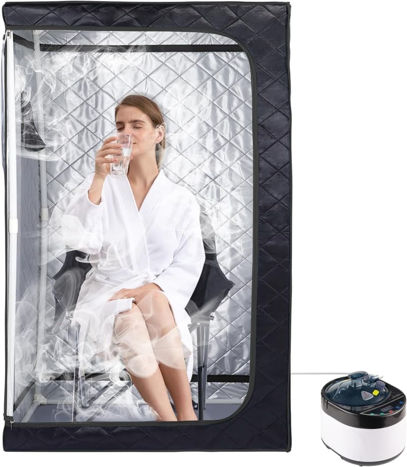 Portable Steam Sauna with Remote Control & Timer (Black)
