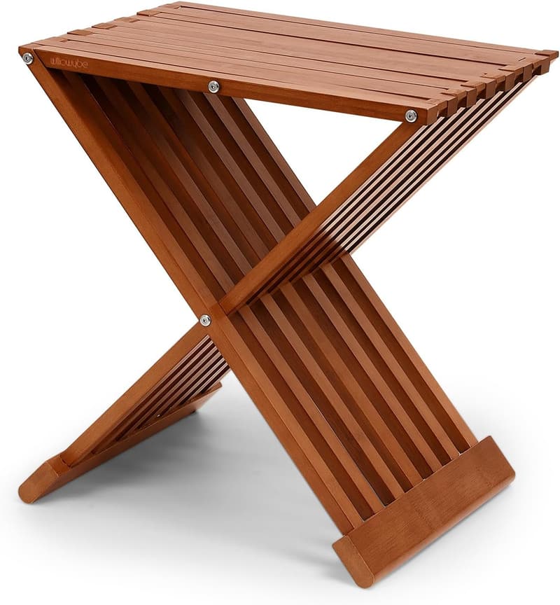 Waterproof Bamboo Folding Stool for Sauna and Shower