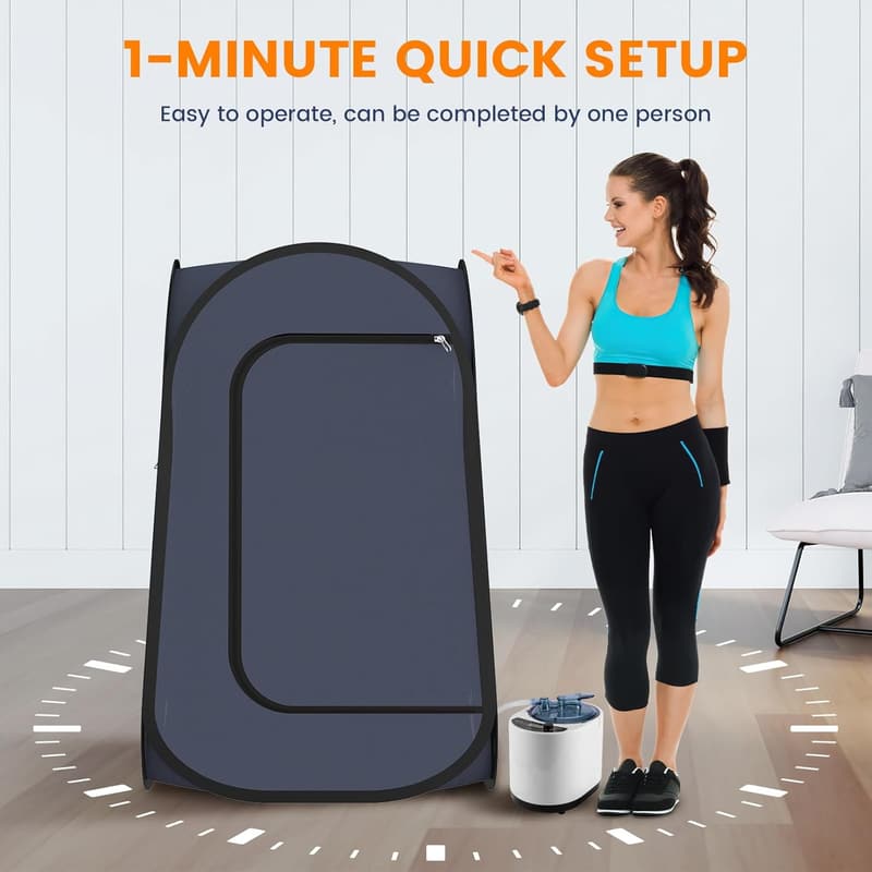 Home Portable Steam Sauna Tent with 3L Steamer for Yoga & Gym