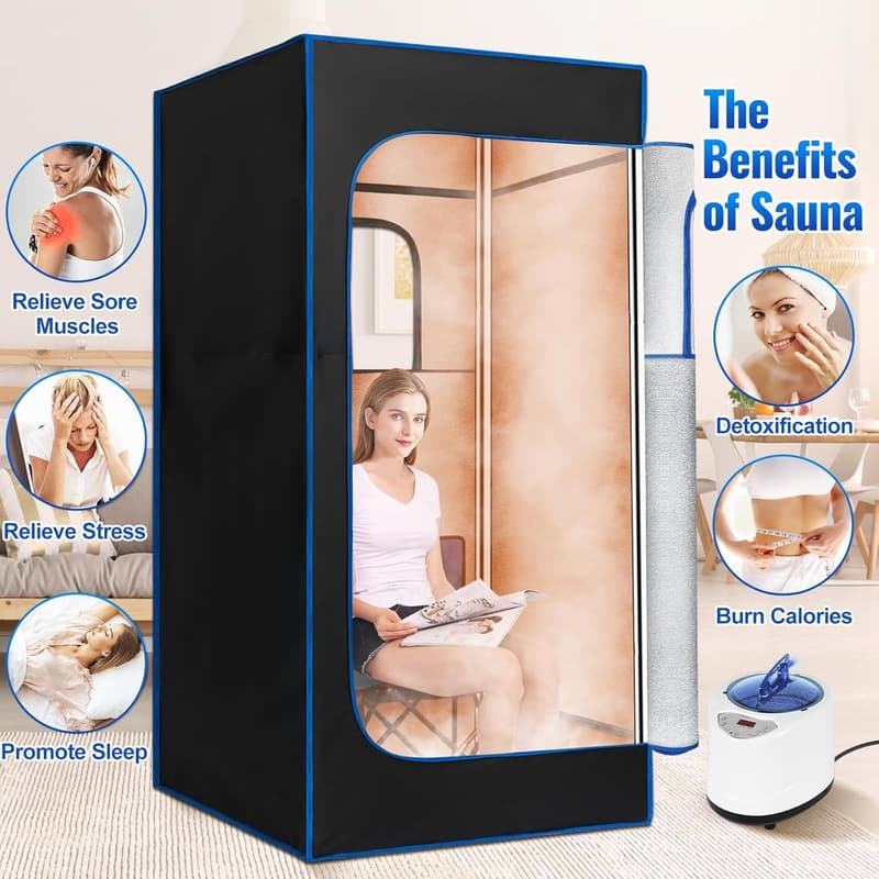 Home Portable Steam Sauna Tent with Remote Control & Chair