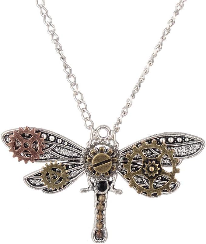 Steampunk Dragonfly Choker Necklace for Women - Gothic Jewelry