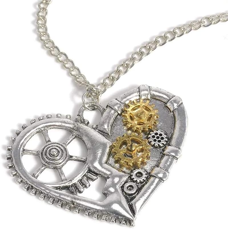 Vintage Steampunk Gear Pendant Necklace for Women