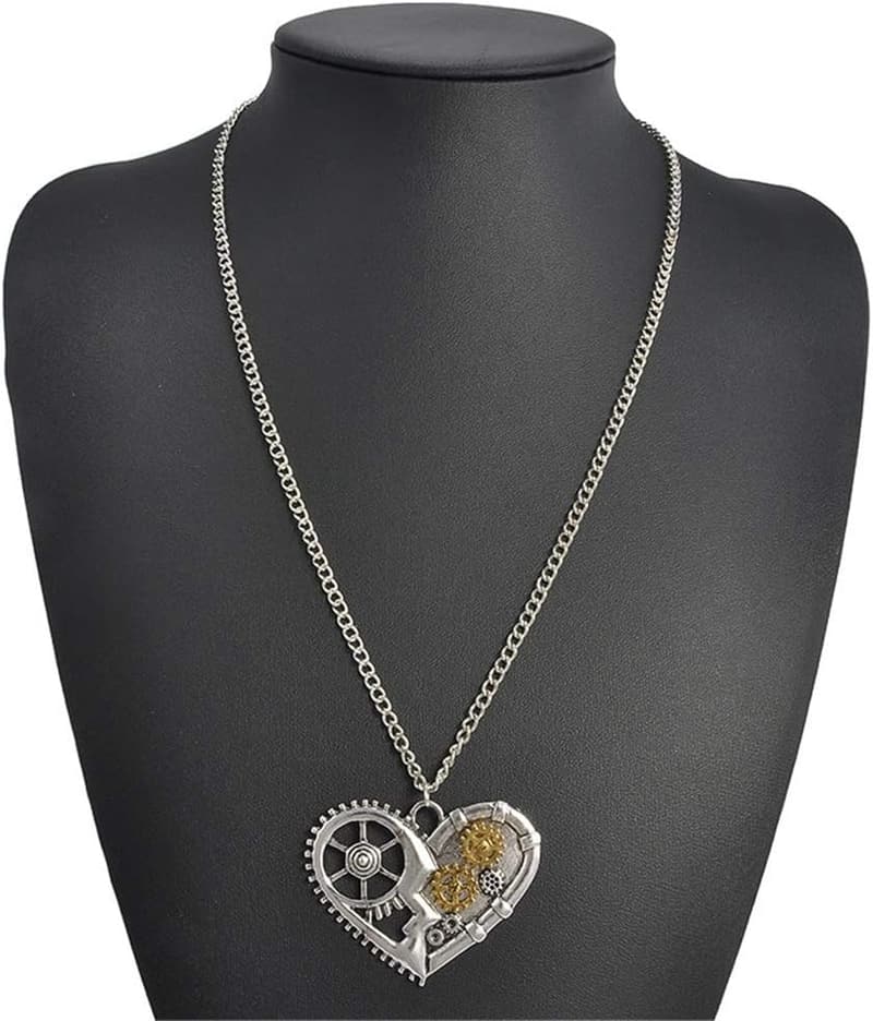 Vintage Steampunk Gear Pendant Necklace for Women