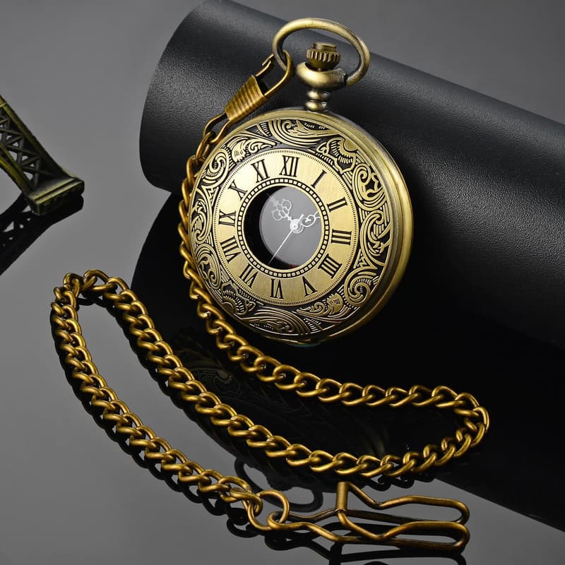 Vintage Pocket Watch with Chain - Perfect Father's Day Gift