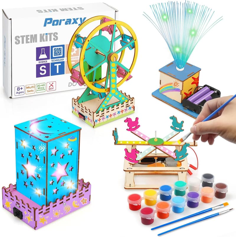 STEM Building Kit for Kids 5-12, 3D Wooden Puzzles, Birthday Gift