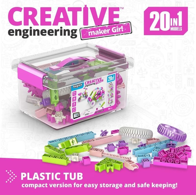 STEM Building Set for Girls, 20 Models - Educational Engineering Toy