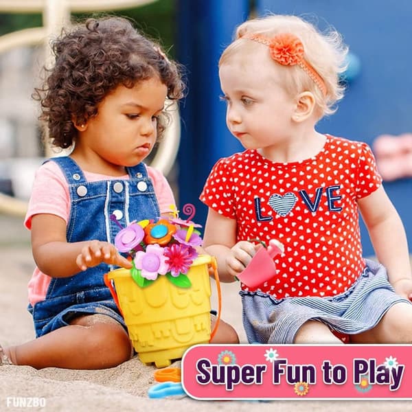 Birthday Gift: FUNZBO Flower Garden Building Toys Set for Girls Age 2-6