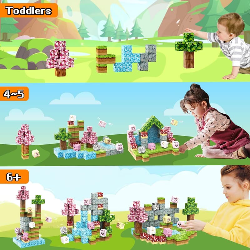 Magnetic Building Blocks Set for Kids - 108PCS STEM Toys