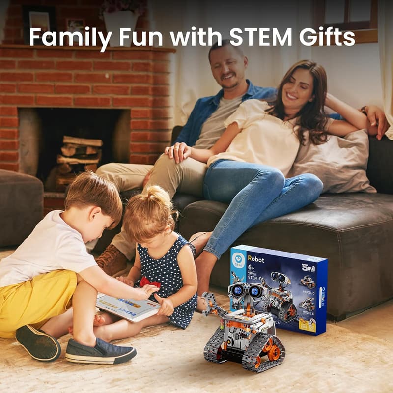 STEM Robot Building Kit for Kids - 5-in-1 Remote Control Toy