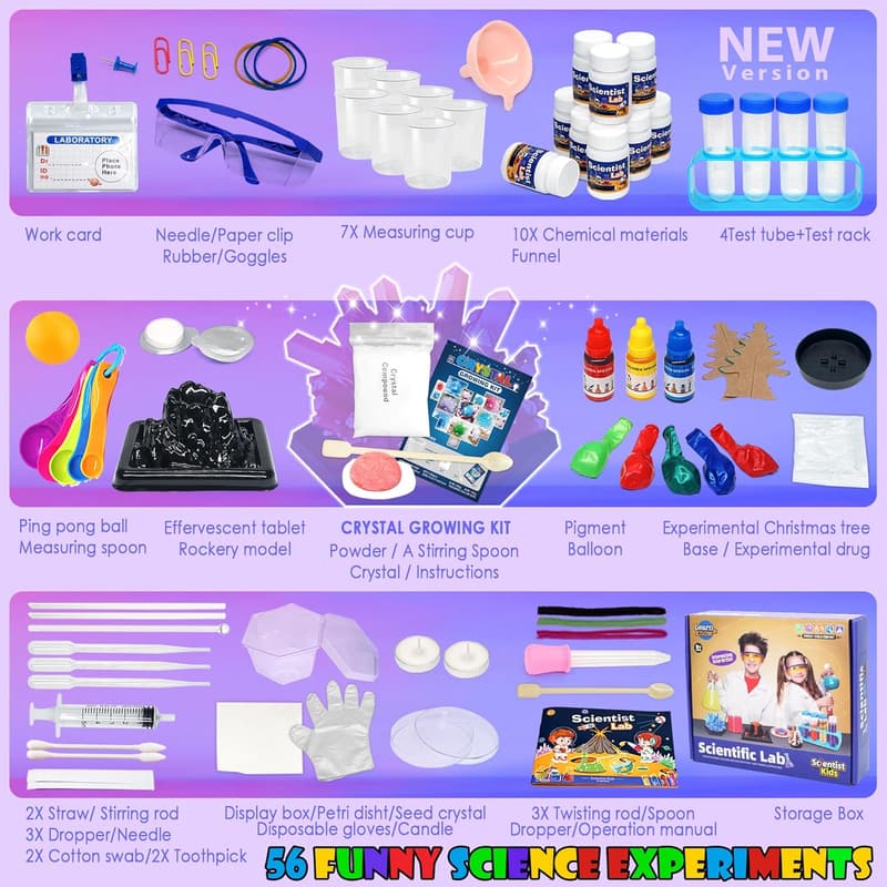 STEM Science Kit - 56 Experiments for Ages 8-14, Educational Gift