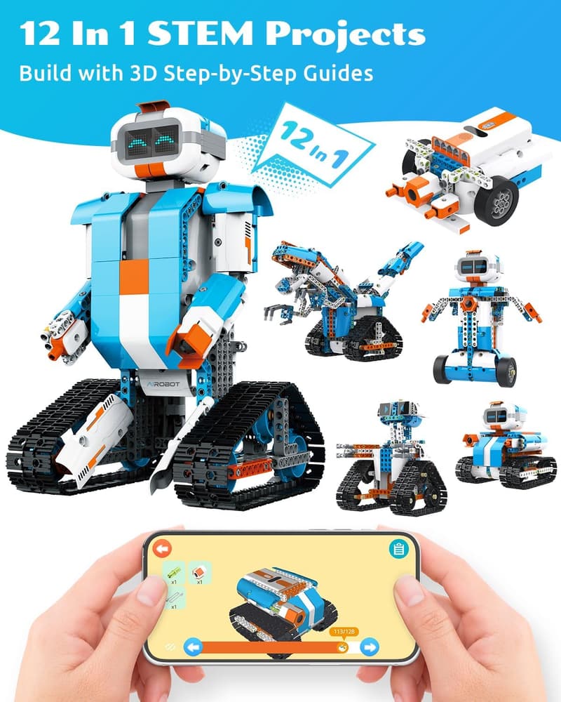 STEM Coding Robot Kit for Kids 8-12 - 12-in-1 Educational Toy