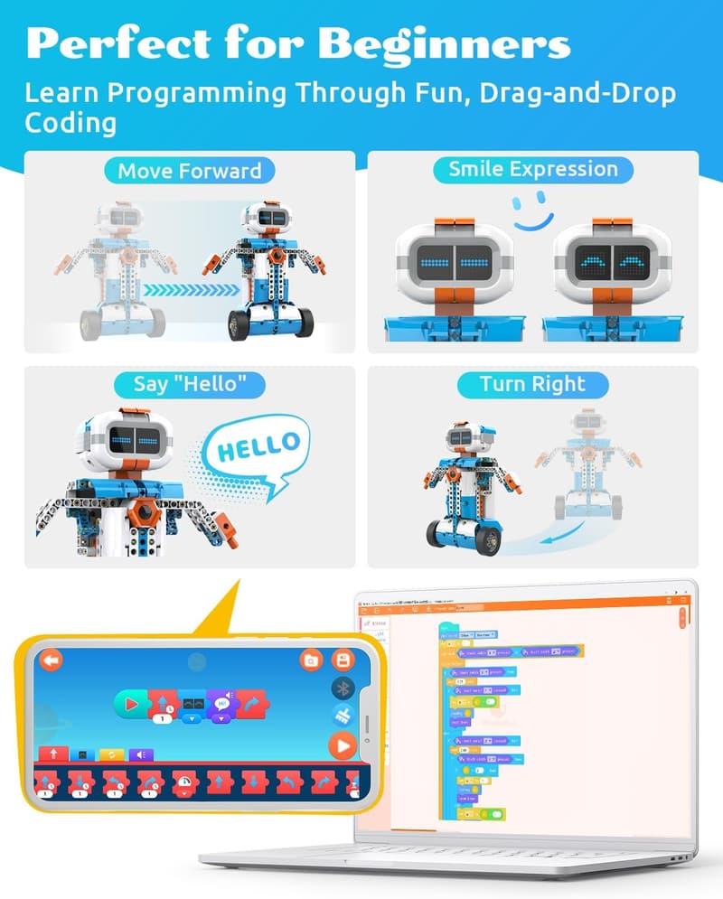 STEM Coding Robot Kit for Kids 8-12 - 12-in-1 Educational Toy
