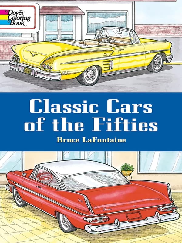 1950s Classic Cars Coloring Book for Automotive Enthusiasts