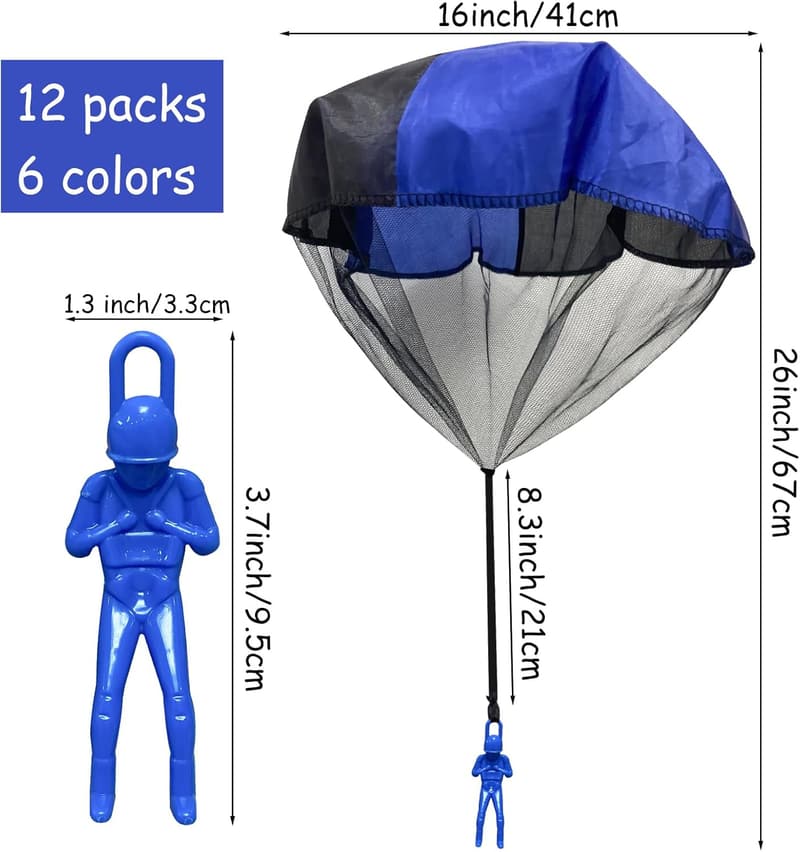 Outdoor Parachute Flying Toys - 14-Piece Set for Kids' Parties