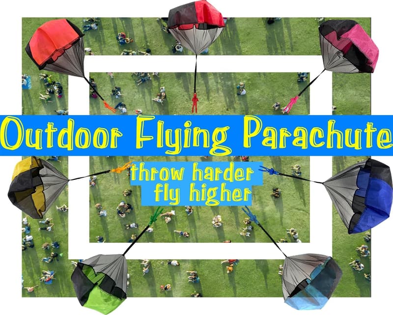 Outdoor Parachute Flying Toys - 14-Piece Set for Kids' Parties