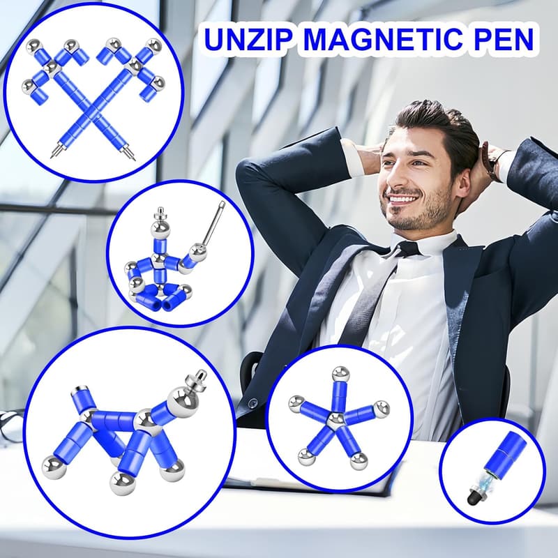Blue Fidget Pen - Novelty Christmas Gift for Men and Teens