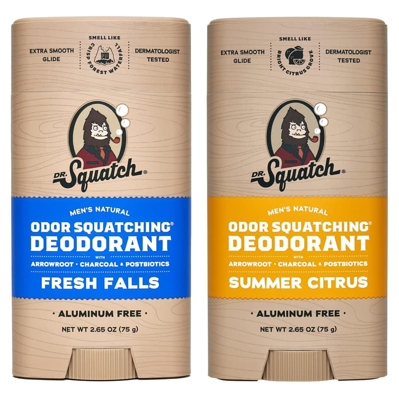 Men's Natural Deodorant - Aluminum-Free Fresh Falls & Summer Citrus (2-Pack)