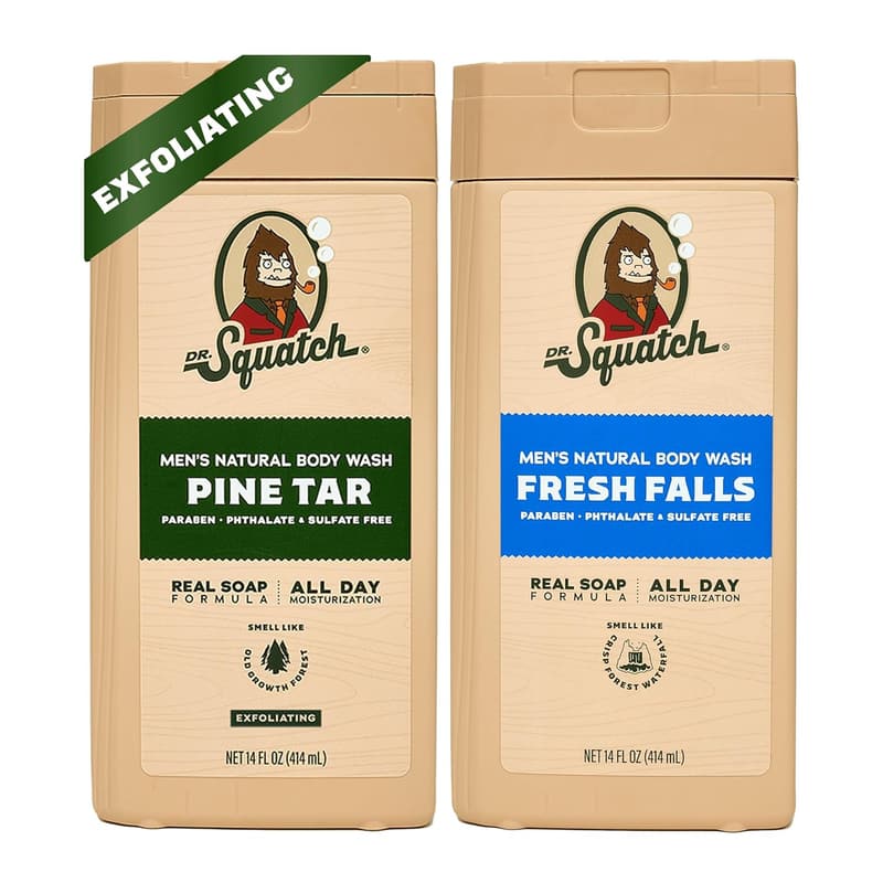Natural Pine Tar Body Wash for Men | 14 oz, 2-Pack