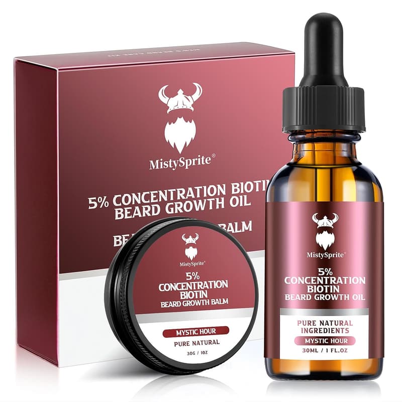 Beard Growth Kit with Biotin & Natural Oils for Men