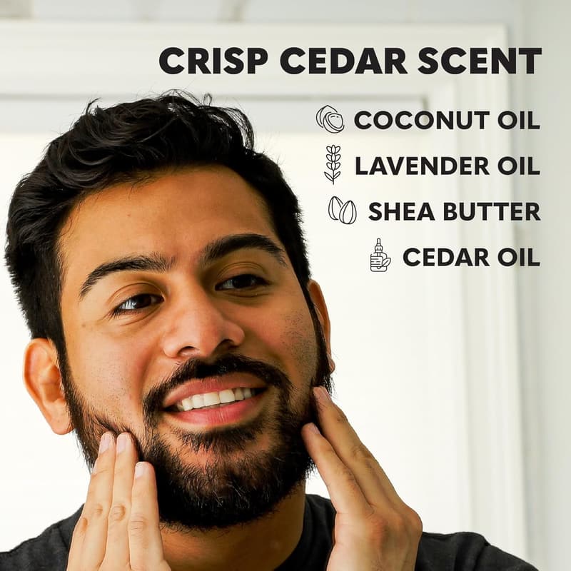 Men's Beard Butter - Cedar Scented Leave-In Conditioner, 2oz