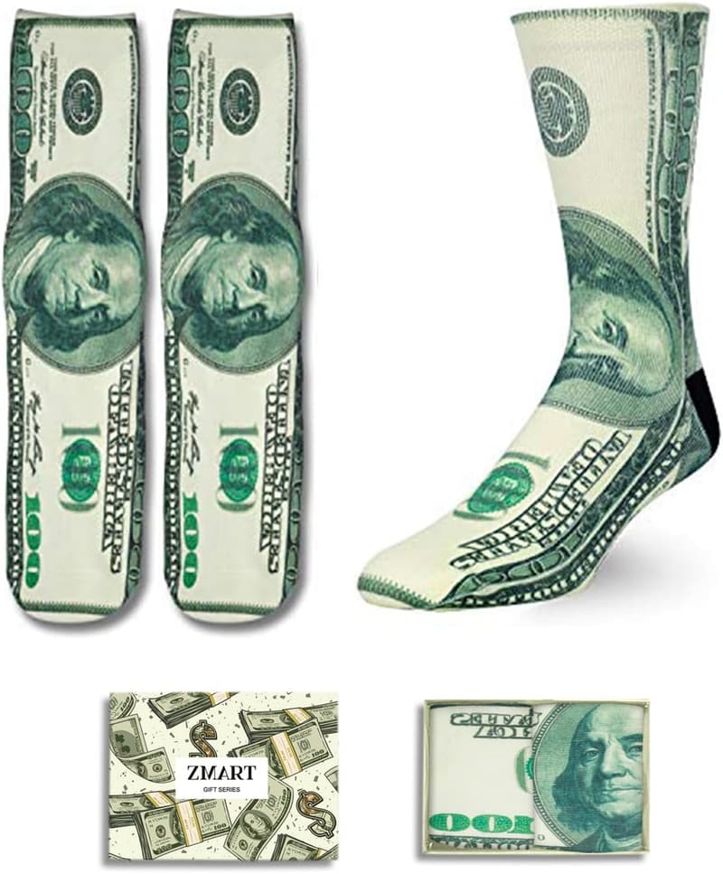 Novelty Dollar 3D Print Socks for Men and Women