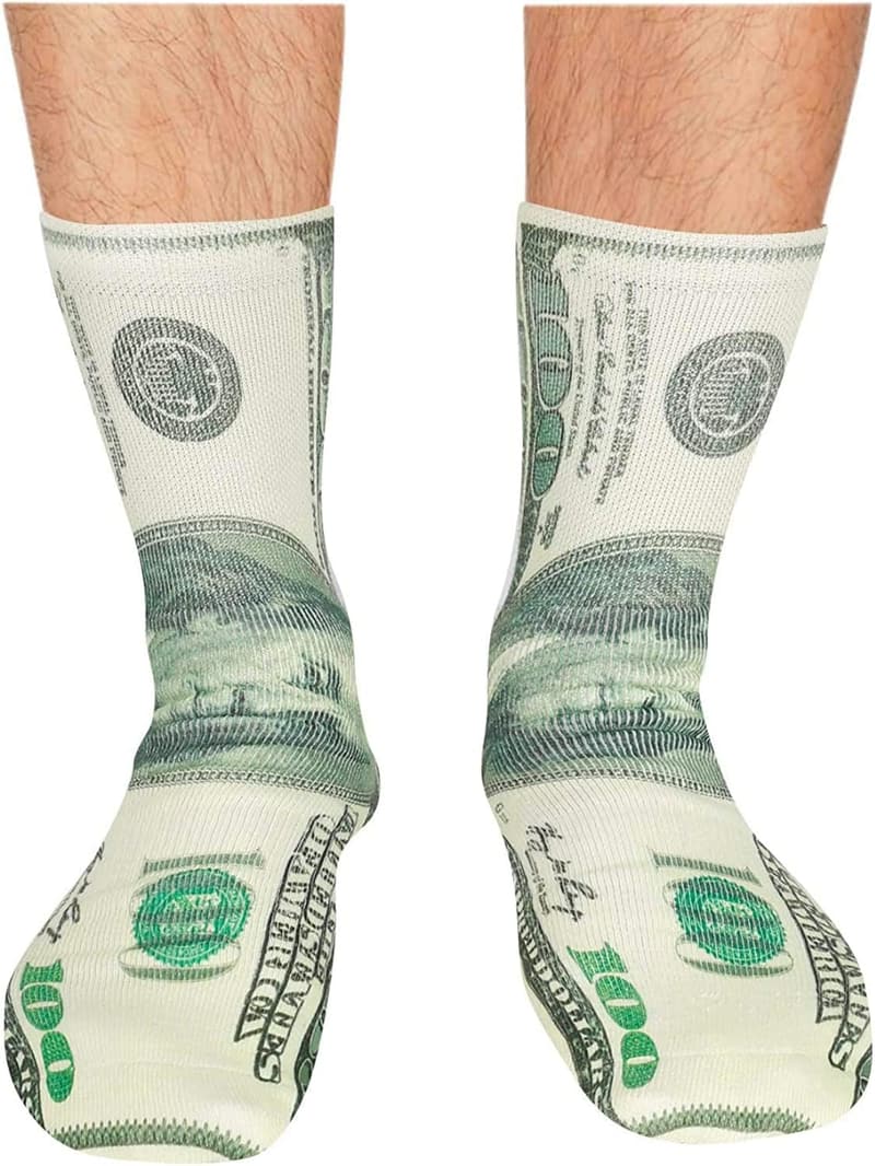 Novelty Dollar 3D Print Socks for Men and Women
