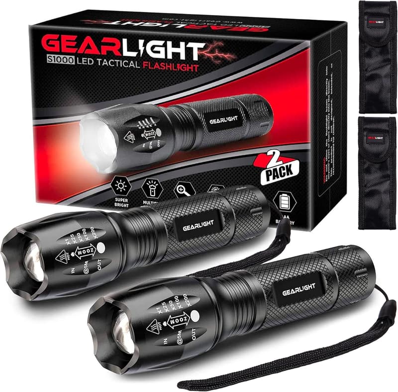 Mini LED Camping Flashlight - 5 Modes, High Lumens, Zoomable