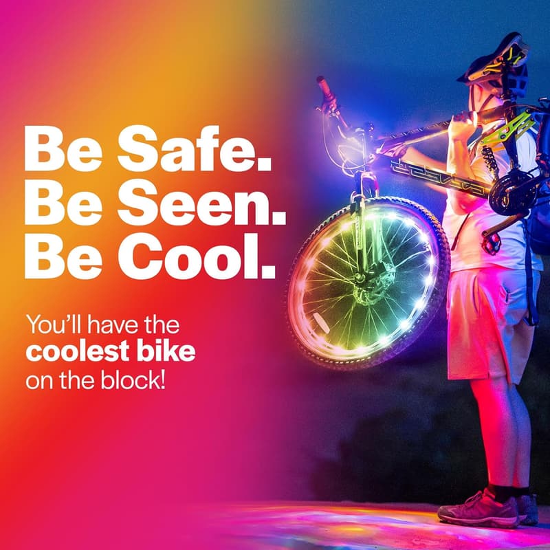 LED Bike Wheel Lights - 2025 Edition with Superior Straps & 14 Colors