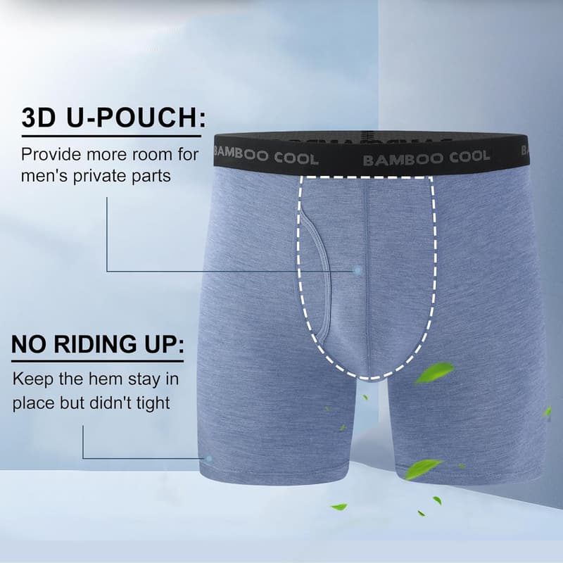 Men's Ultra Breathable Bamboo Boxer Briefs – Comfort Fit Multipack