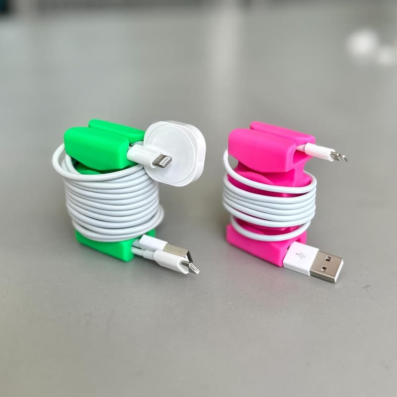 Silicone Weighted Cord Holder - Phone Charger Organizer (Aqua)