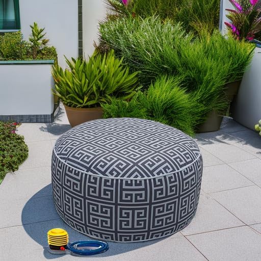 Portable Inflatable Ottoman Stool for Indoor/Outdoor Use
