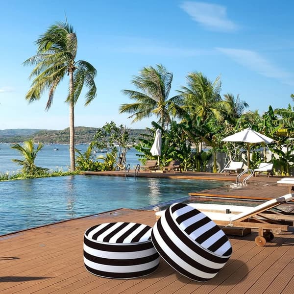 All-Weather Inflatable Ottoman Footrest for Indoor/Outdoor Use