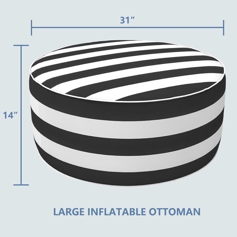 All-Weather Inflatable Ottoman Footrest for Indoor/Outdoor Use