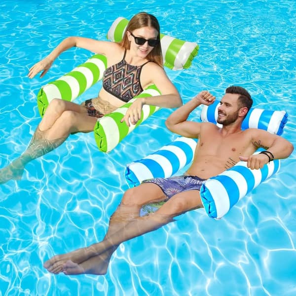 Inflatable Pool Hammock with Mesh - 2 Pack, Portable Floating Chair
