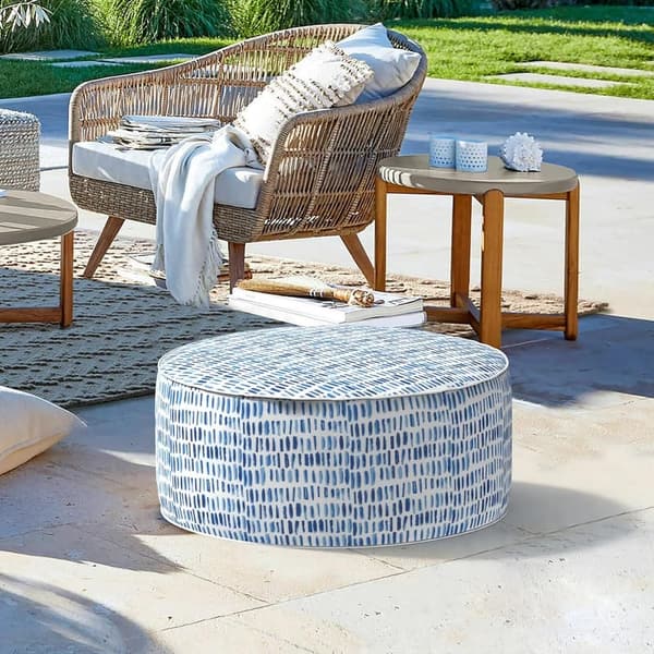 Portable Water-Repellent Inflatable Ottoman for Outdoor Use
