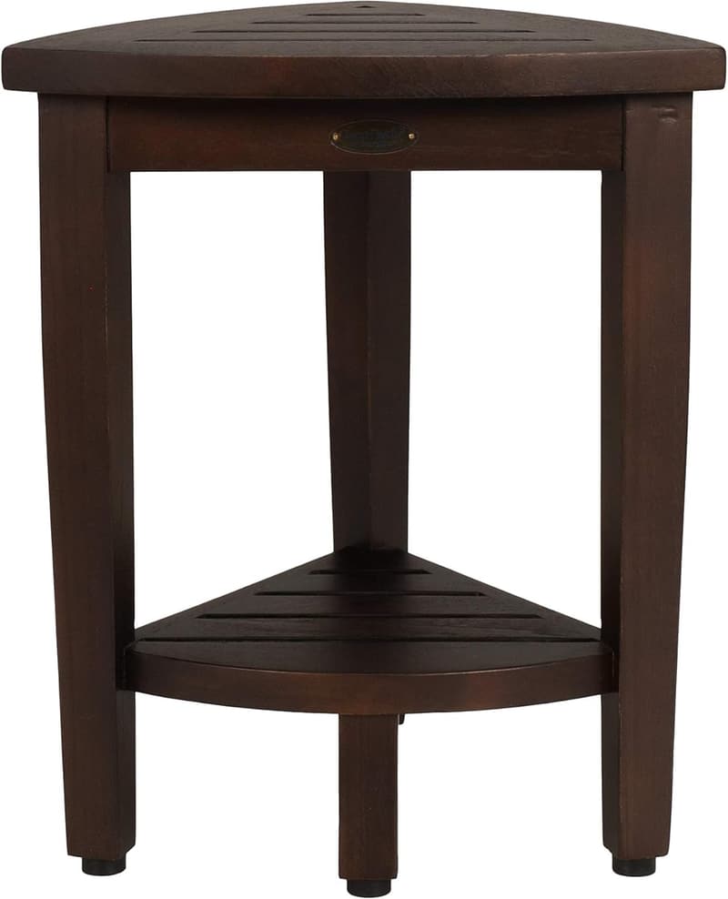 Waterproof Teak Shower Bench for Bathroom Storage and Safety