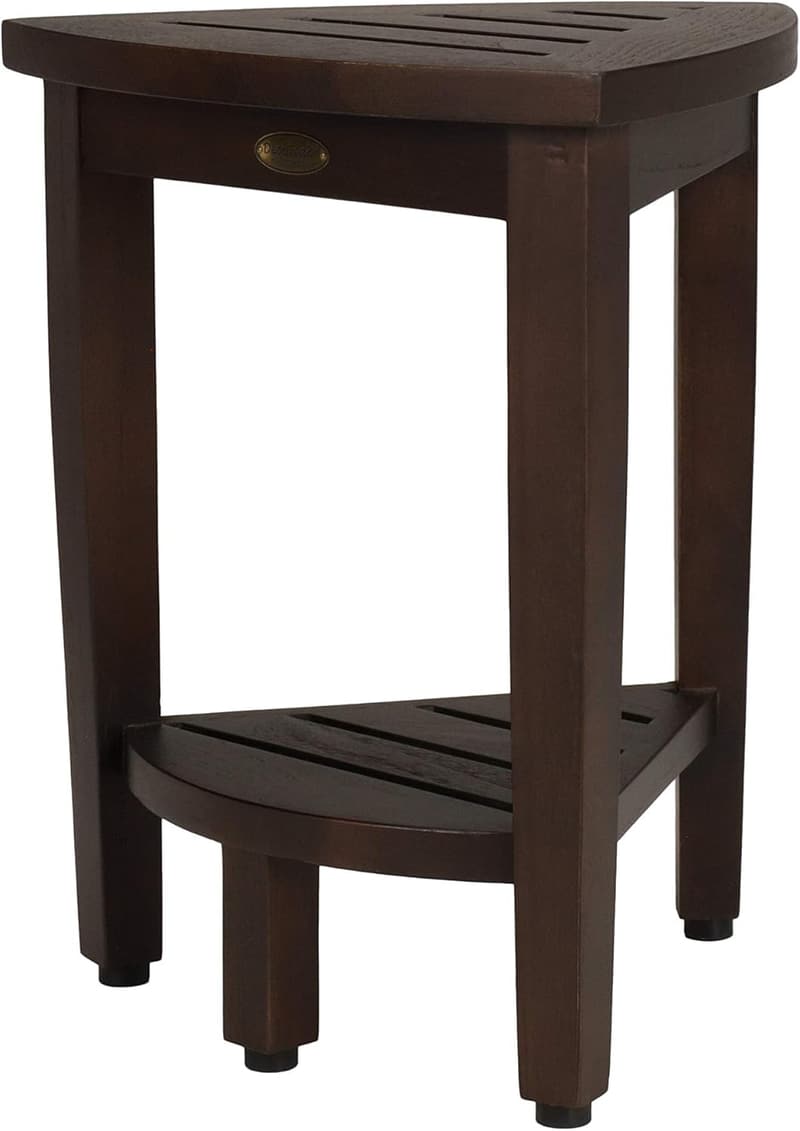 Waterproof Teak Shower Bench for Bathroom Storage and Safety