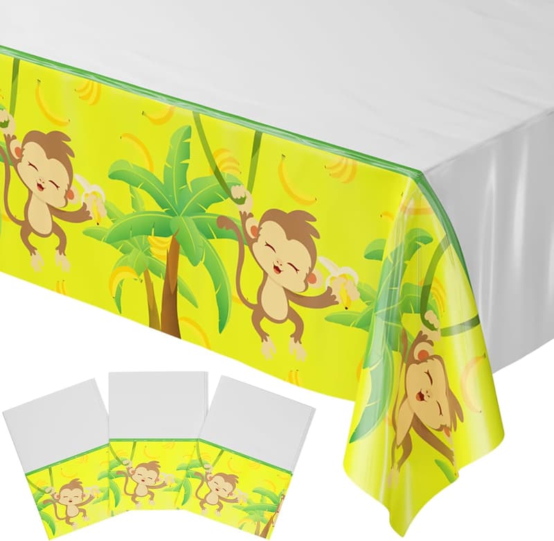 Monkey Birthday Party Table Covers - Pack of 3, 54