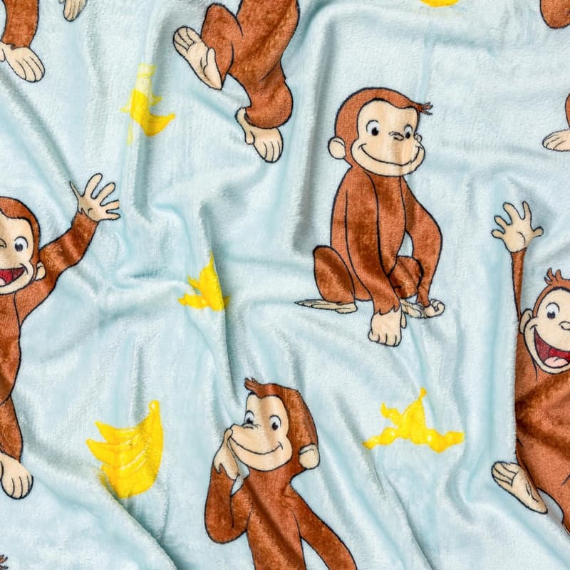 Curious George Banana Flannel Throw Blanket, 45