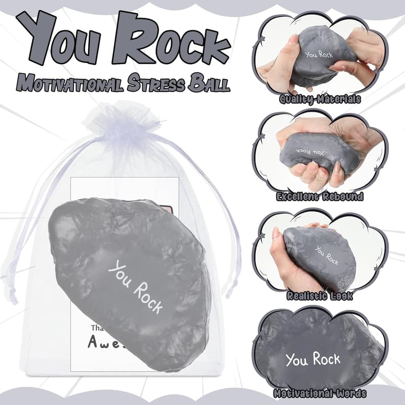 Motivational Stress Relief Foam Balls with Thank You Card (80 Set)