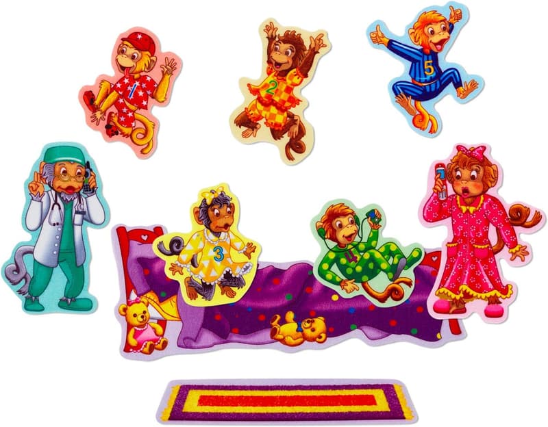 Five Monkeys Jumping on The Bed Flannel Felt Board Set