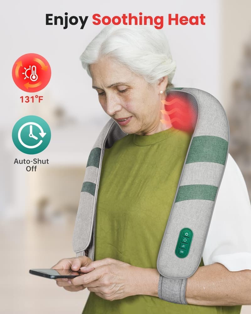 Valentine's Gift: Snailax Shiatsu Neck and Back Massager with Heat