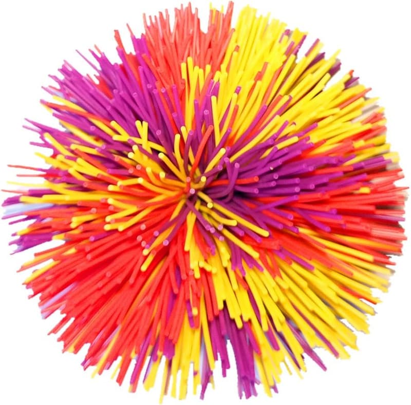 Large Silicone Rainbow Stress Ball - 4.5 Inch Fluffy Bounce
