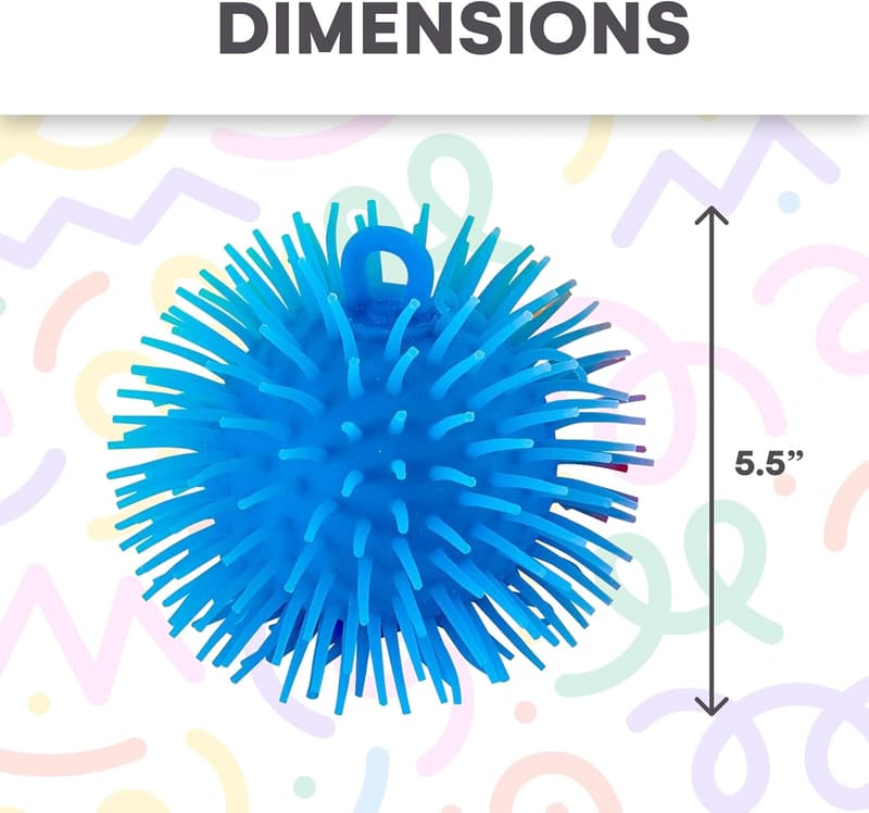 Assorted Color Spiky Puffer Balls - Stress Relief Sensory Game - 6 Pack
