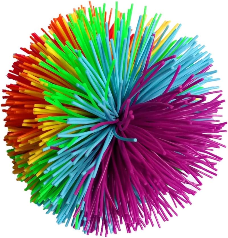 Large Rainbow Stress Balls - 2 Pack of Fluffy Silicone Toys