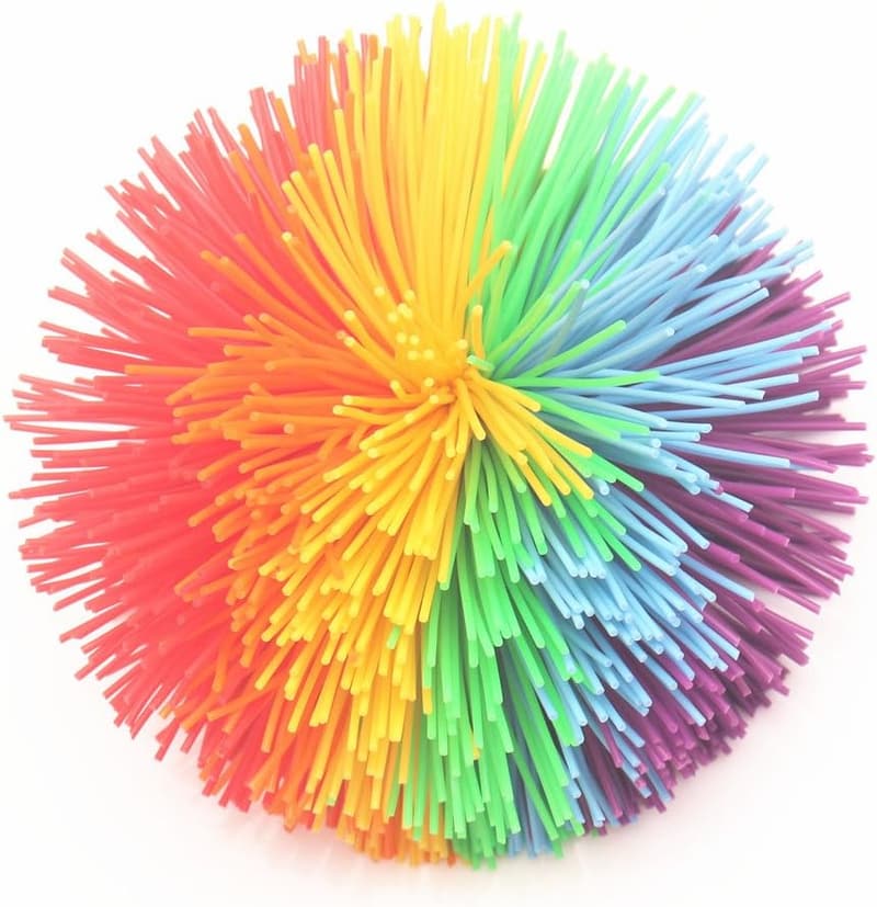 Rainbow Silicone Stress Ball - 4.5 Inch Bouncy Toy