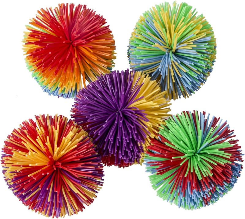 Rainbow Sensory Stress Balls - 5 Pack Monkey Bouncy Toys