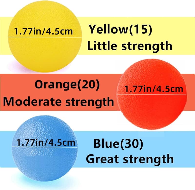 Hand Exercise Balls Set – 3 Resistance Levels for Therapy and Strength